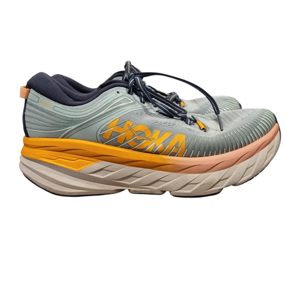 Hoka Shoes - Hoka Womens Bondi 7 Blue Running Sneakera Shoes Size 9.5